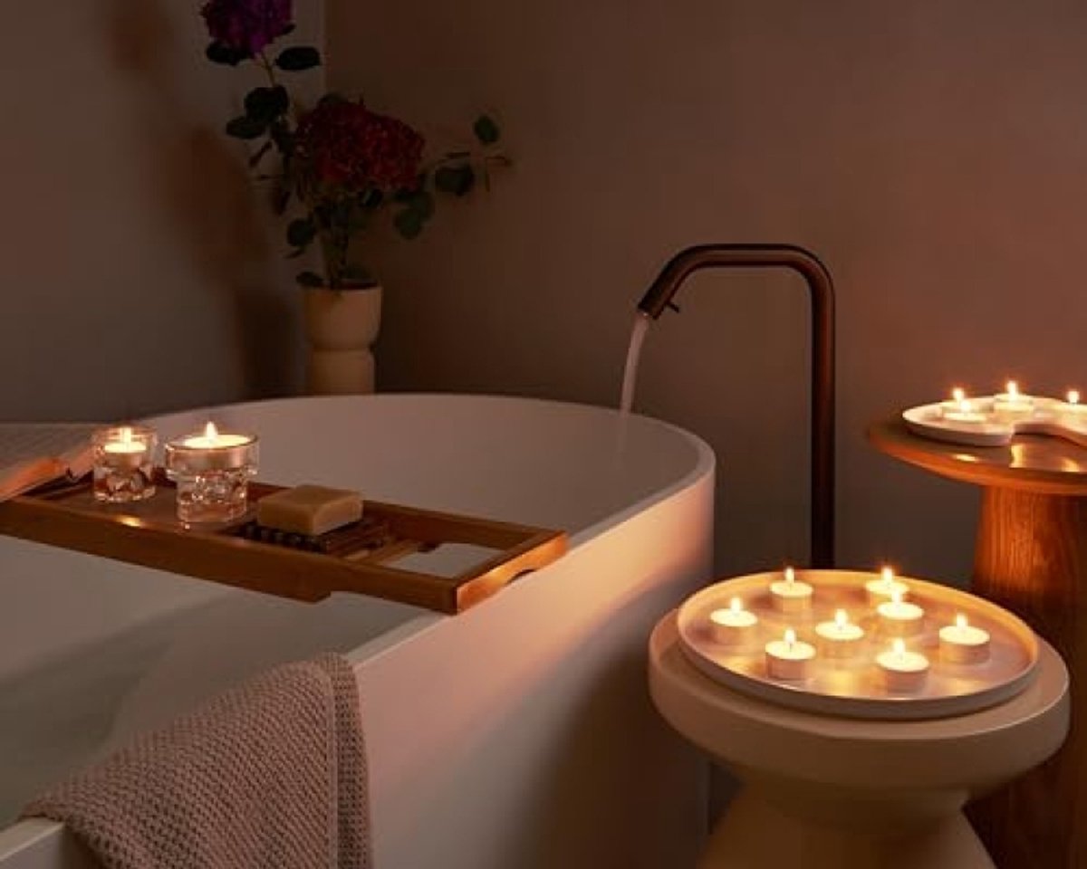 LoShop Waxinelichtjes 45 stuks - 8 uur brandduur - Natuurlijke plantenwas - Zonder palmolie