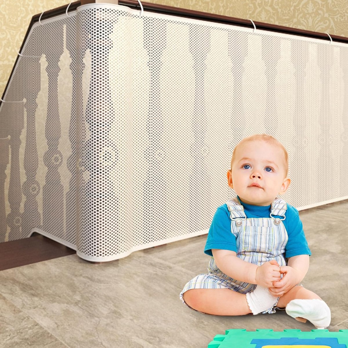 SnelShoppen - Veiligheidsnet voor Kinderen en Huisdieren - Traphekje, Stabiele Bescherming voor Balkon en Patio, Nylon Touw en Trekkoord, 2m