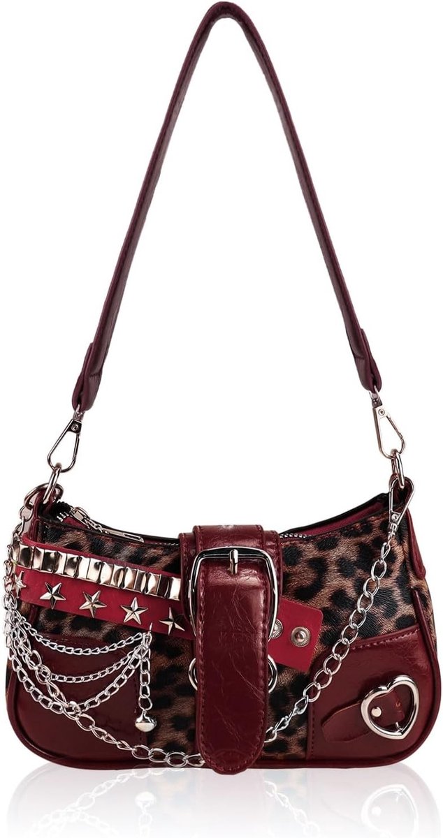 Dames Kleine Denim Schoudertas met Handketting en Verwijderbare Schouderriem, Modieuze Y2K Hobo Tas met Rits voor Onder de Arm