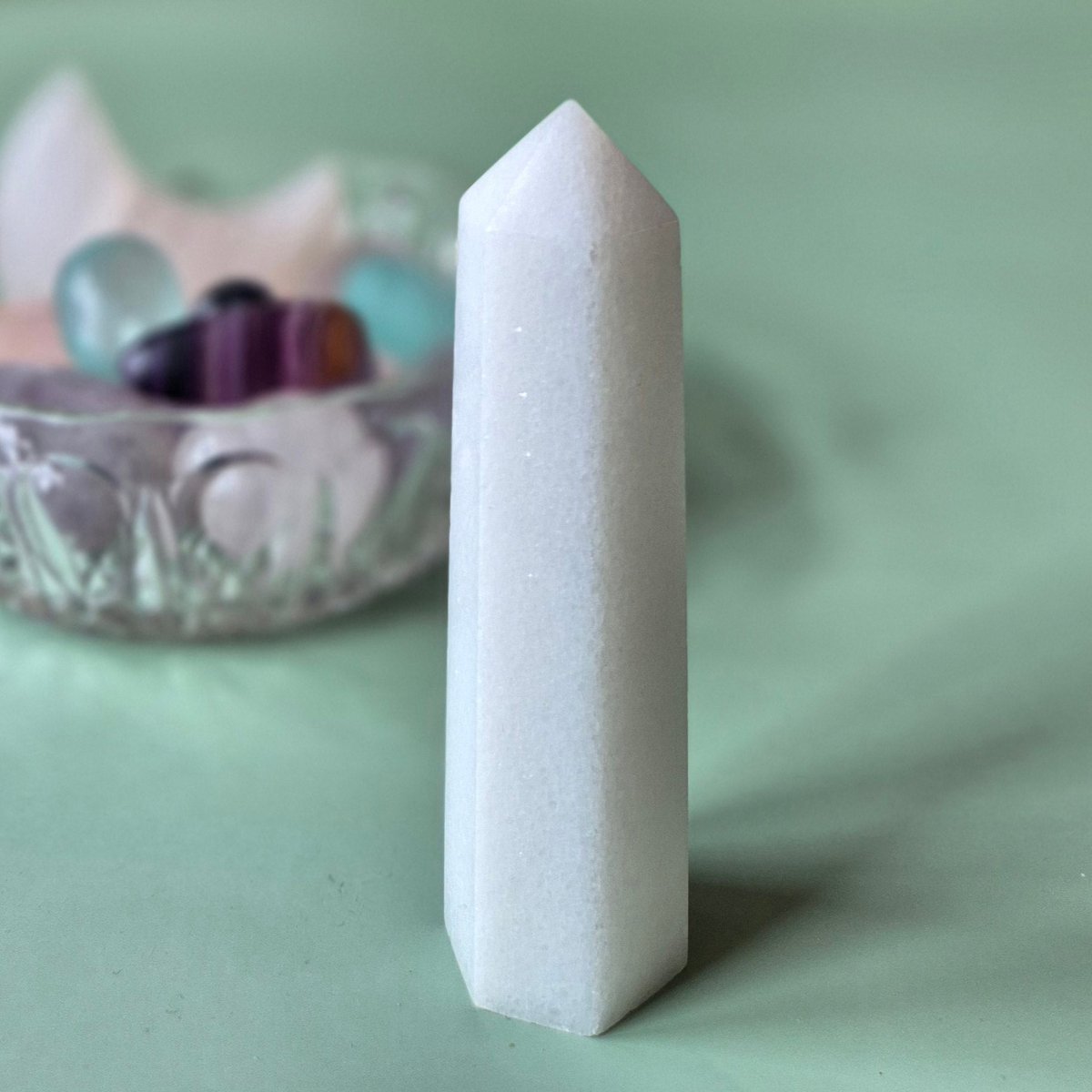 Hand crafted White Jade tower