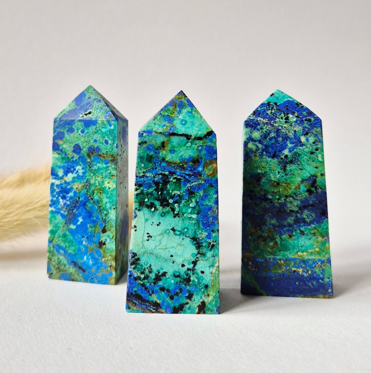 Azuriet met Chrysocolla Toren 5-6 cm