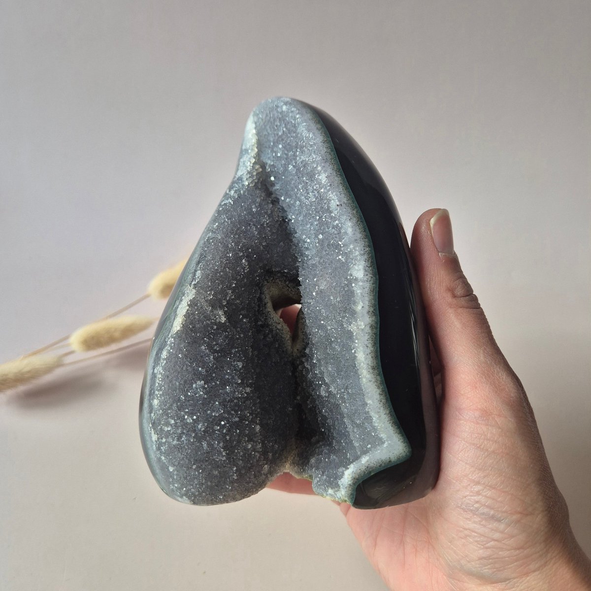 Druzy Agaat uit Uruguay – 884 gram | Natuurlijke Geode Edelsteen