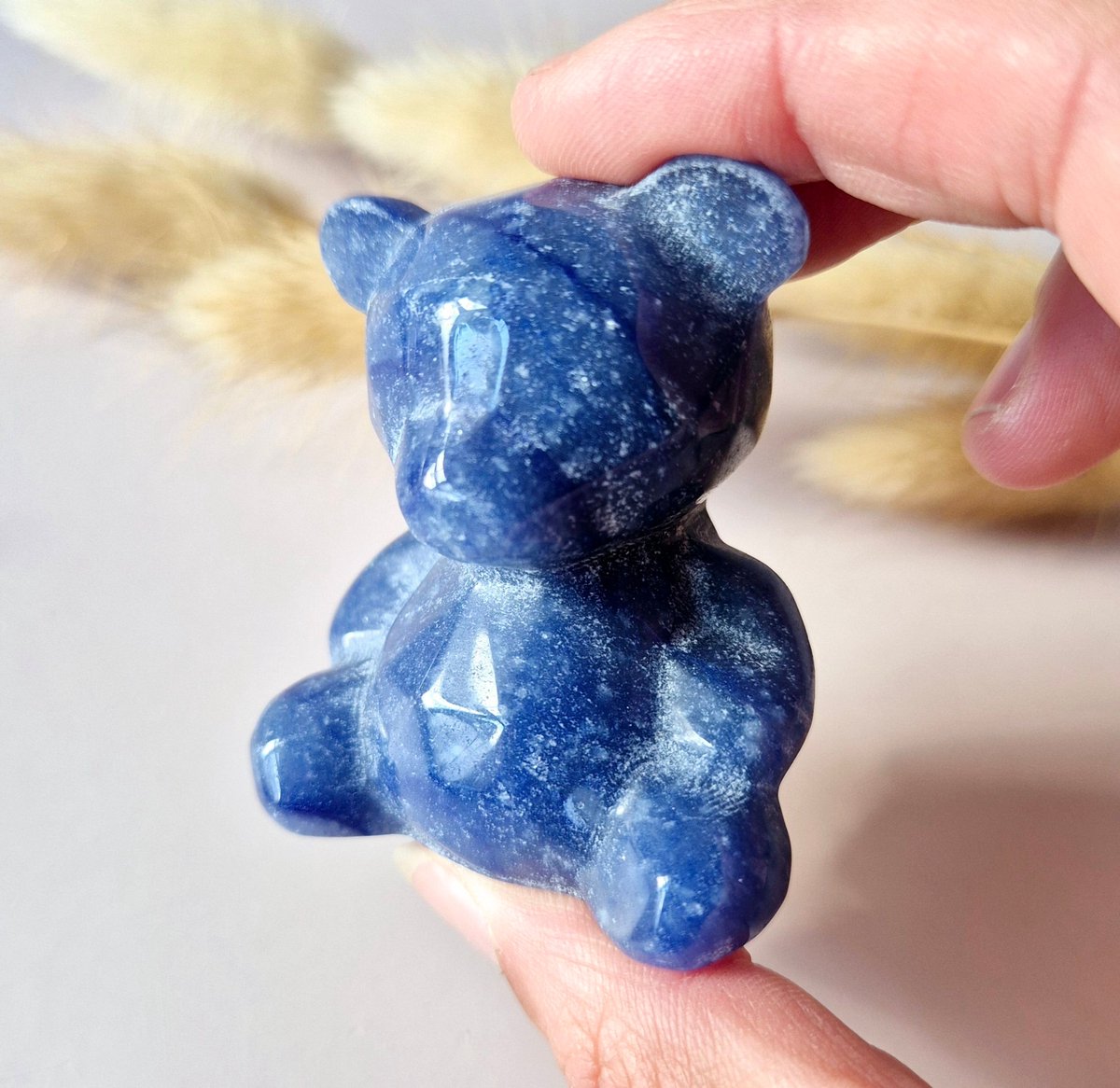 Edelsteen Crystal Carving Beer – Blauwe Aventurijn