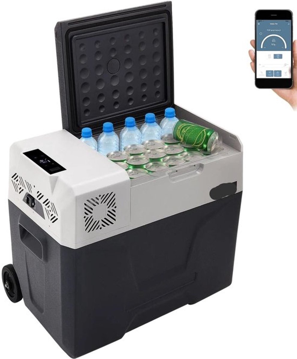 Elektrische Koelbox - Frigobox - Refrigerator - Car Fridge - Vriezer - Draagbaar - 50L - Dual Zone Compressor Koelbox - voor Auto, Camper, Boot & Thuisgebruik - Coolbox - Besturing via Bluetooth-app op smartphone