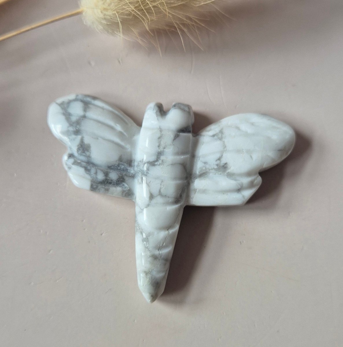 Howliet Libelle 5 cm – crystal carving in diverse steensoorten Edelsteen