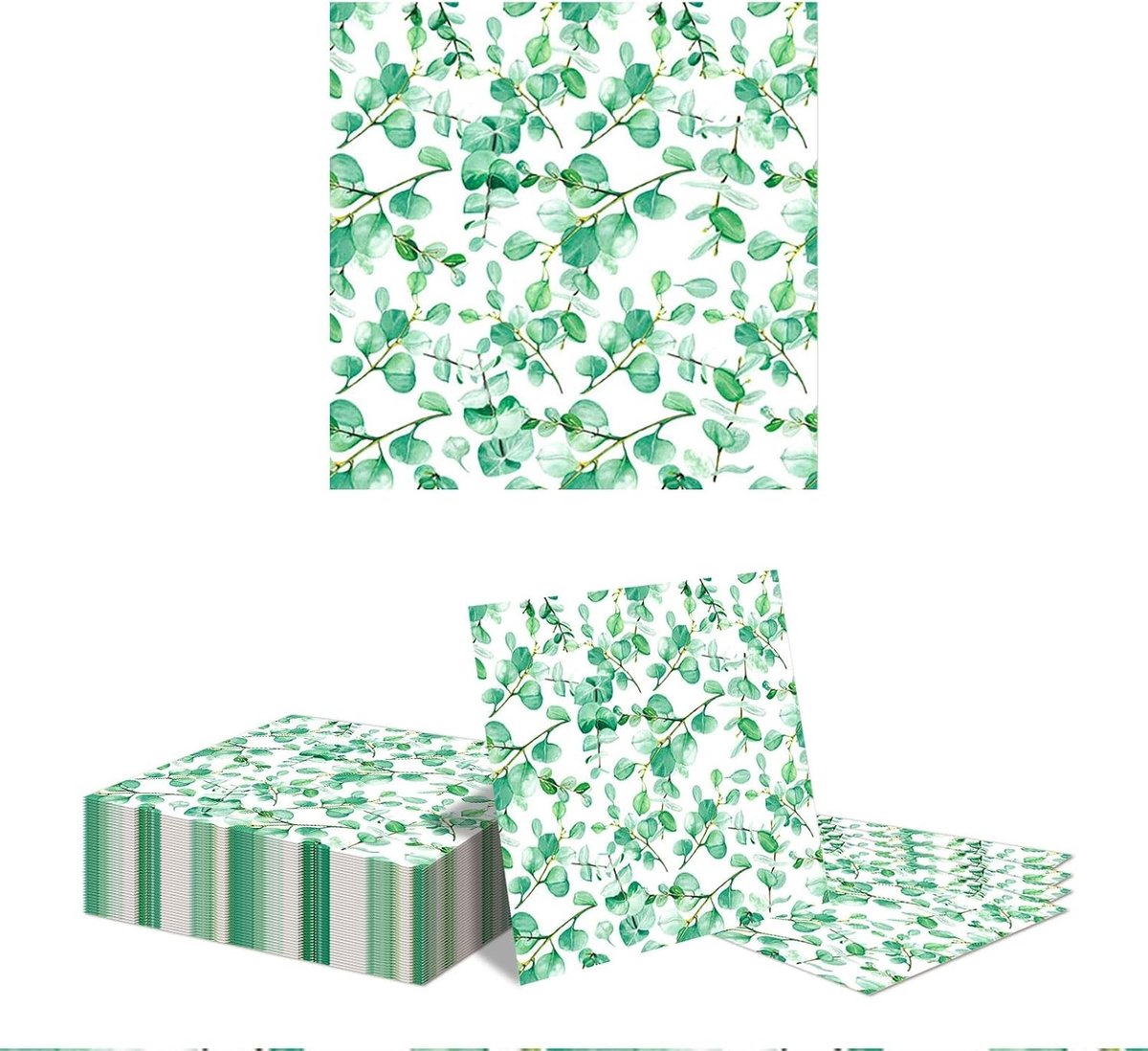 40 Stuks Zachte Eucalyptus Bladeren Papieren Servetten - Wegwerpservetten voor Bruiloften, Verjaardagen en Tuinfeesten