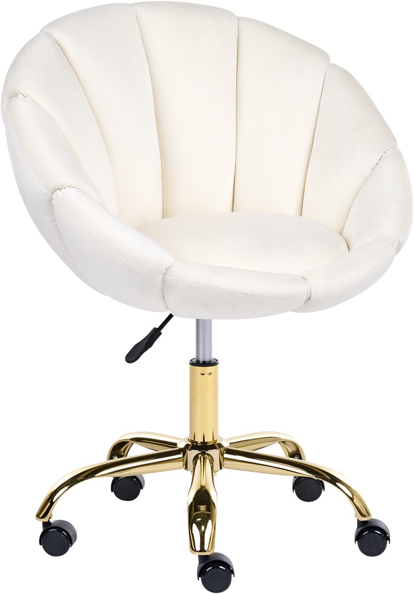 ANNABELLE - Bureaustoel - Off-white - Fluweel