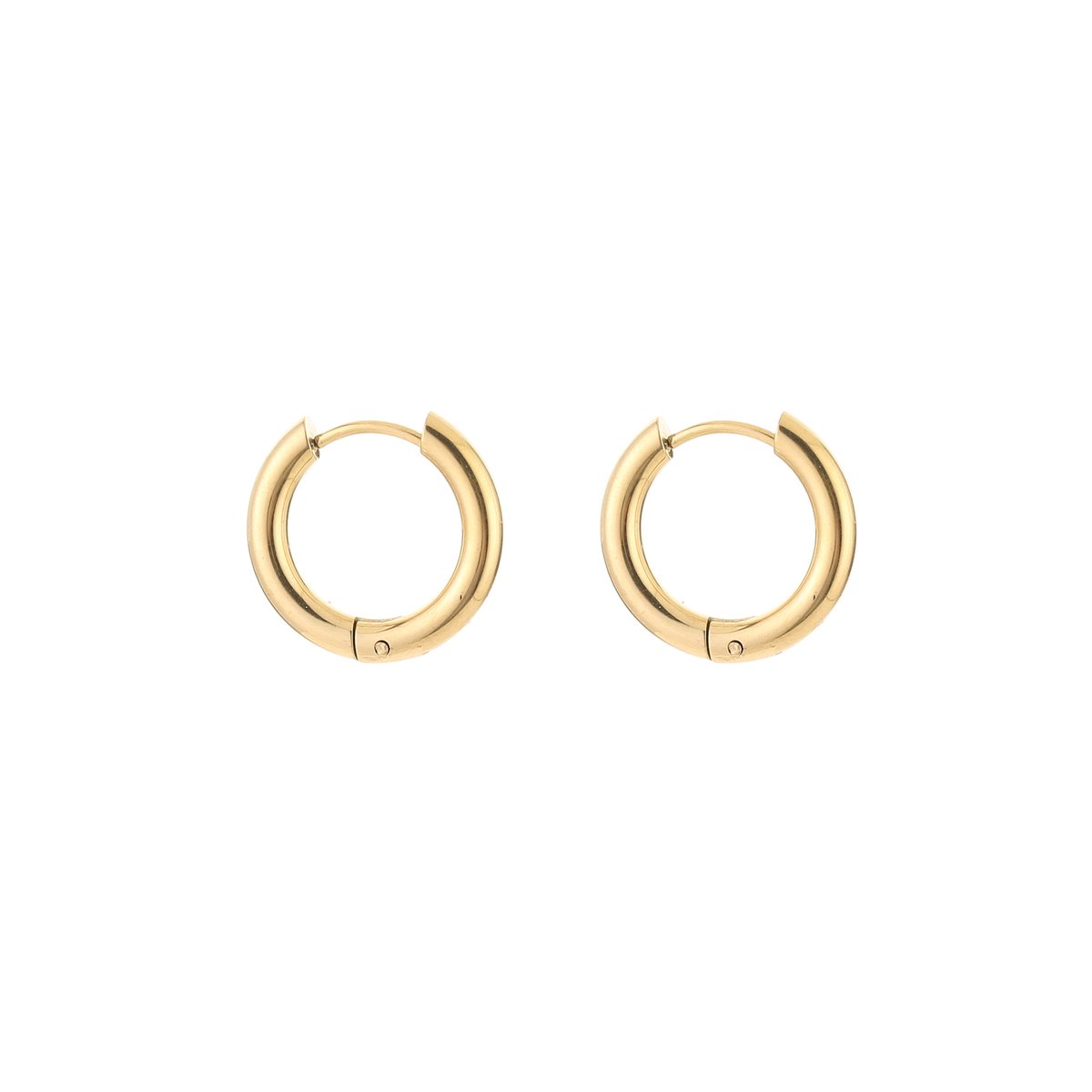 Stainless Steel Klassieke Medium Hoops – Essentiële Basis Oorringen – RVS - Goud
