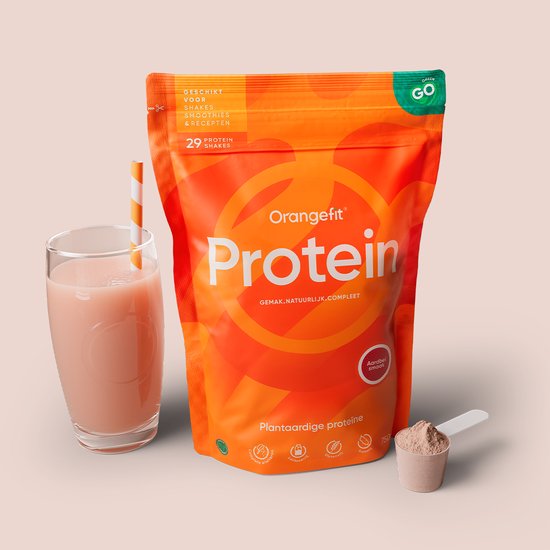 Orangefit Proteine Poeder - Vegan Proteine Shake - 750g (29 shakes) - Eiwitshake Aardbei - Lactosevrije Eiwitpoeder — afbeelding 3