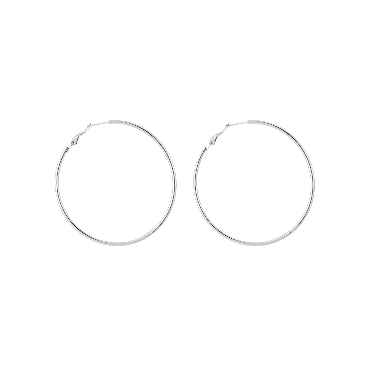 Stainless Steel Klassieke Dunne Oversized Oorringen – Tijdloze Fine Hoops (Maat 6) – RVS - Zilver