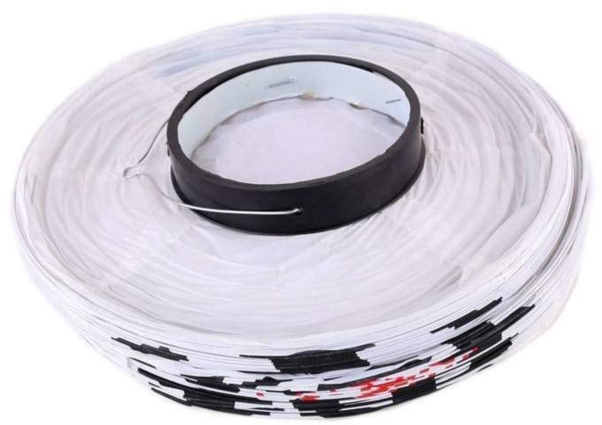 SnelShoppen - Japanse Sushi Lantaarn - Papieren Bal Hanglamp - 45 x 25 cm - Opvouwbare Lampion - Zwart & Rood - Verlichting Decoratie voor Feesten, Tu