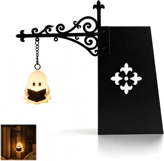 Foto: Boekensteun metaal bibliotheeklantaarn decoratieve boekenplankverlichting boekenstandaard boekenkast leeslampjes retro leesnachtlampje antieke led boekenhoeklamp cadeau voor boekenliefhebbers spookachtige verschijning