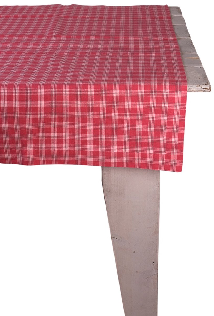 Levy Check Tafelkleed Textiel rood 100x100cm
