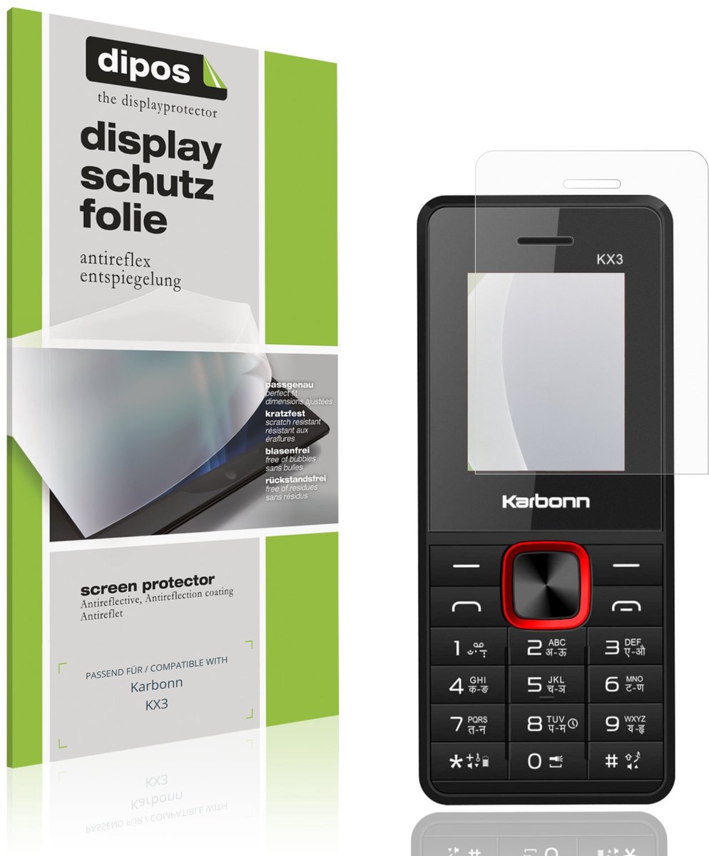 dipos – 4x Matte Beschermfolie geschikt voor Karbonn KX3 | Krasbestendige & antireflecterende Screenprotector Ultra-Thin