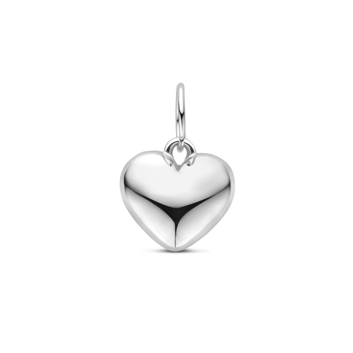925 Zilveren Hanger Hartje – Hoogglans Gepolijst – 16 x 10,5 mm x 3 mm – Zonder Ketting