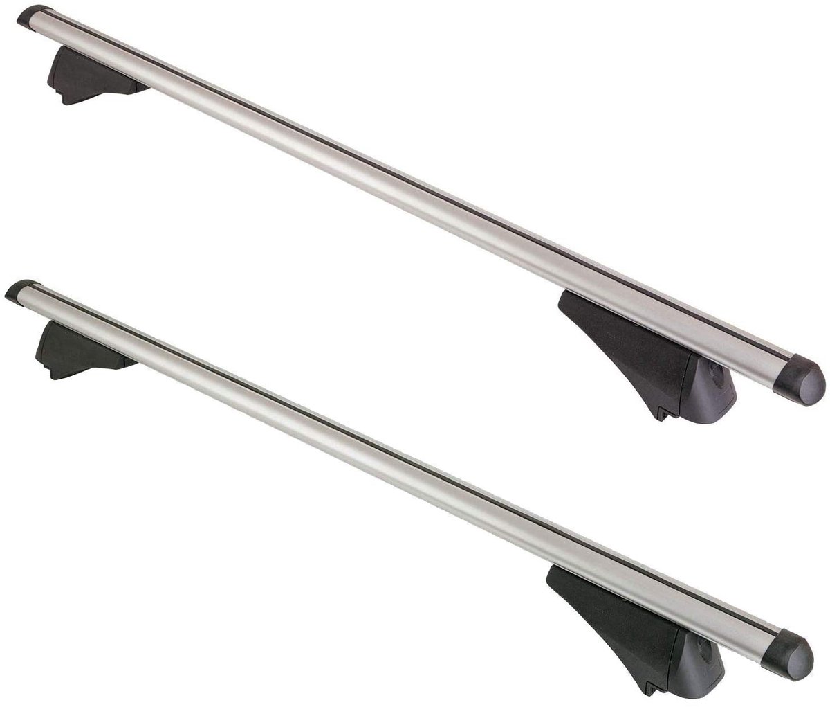 SnelShoppen - Railing Dakdragers Auto's met Inbouwrails, Aluminium, Vergrendeling, Set van 2, 1,2 m, Zilver, Perfect voor Vakantie en Transport