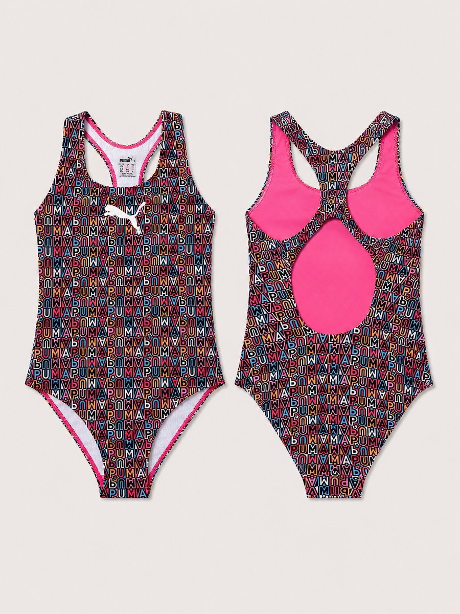 Puma meidenbadpak racerback meisjes multi Multicolor