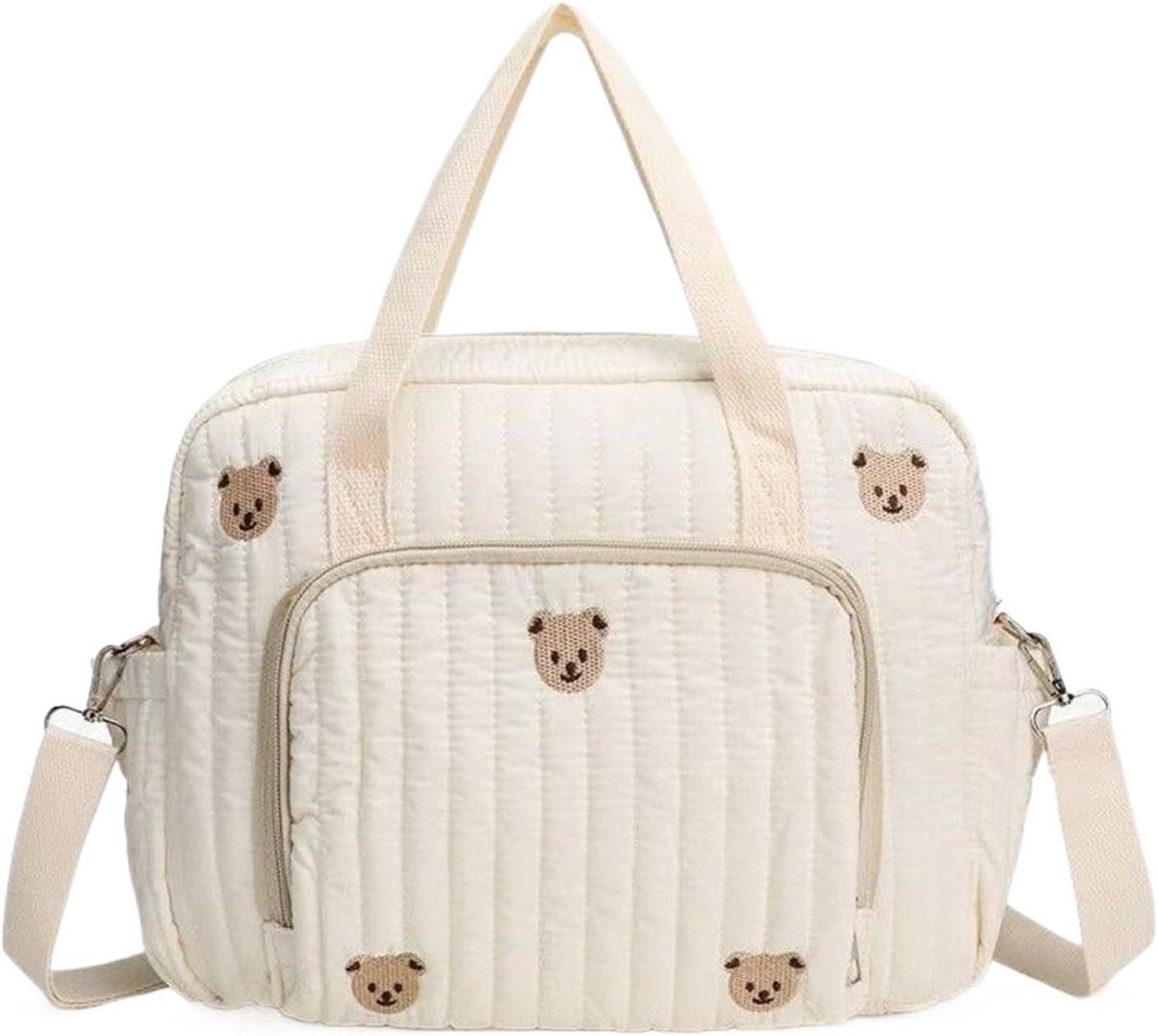 Luiertas Tote - Organiser Tas - Baby Verzorgen - Veelzijdig Ontwerp - 35x10x29 cm - Quilted Hartjes