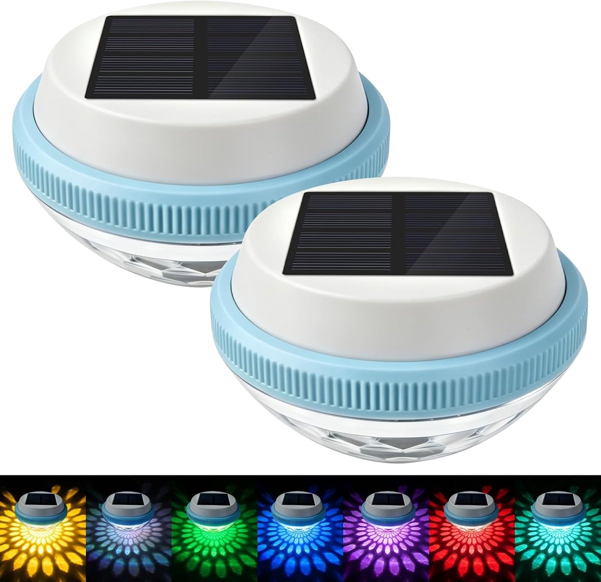KZQ 2 Delige Zwevende Zonnezwembadlamp Met 7 Kleuren Led Voor Feest Vijver Gazon En Fontein