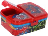 Marvel Spider-Man Kinderlunchbox – Broodtrommel met 4 vakken voor kinderen vanaf 4 jaar - Vaatwasserbestendig & BPA-vrij - Rood