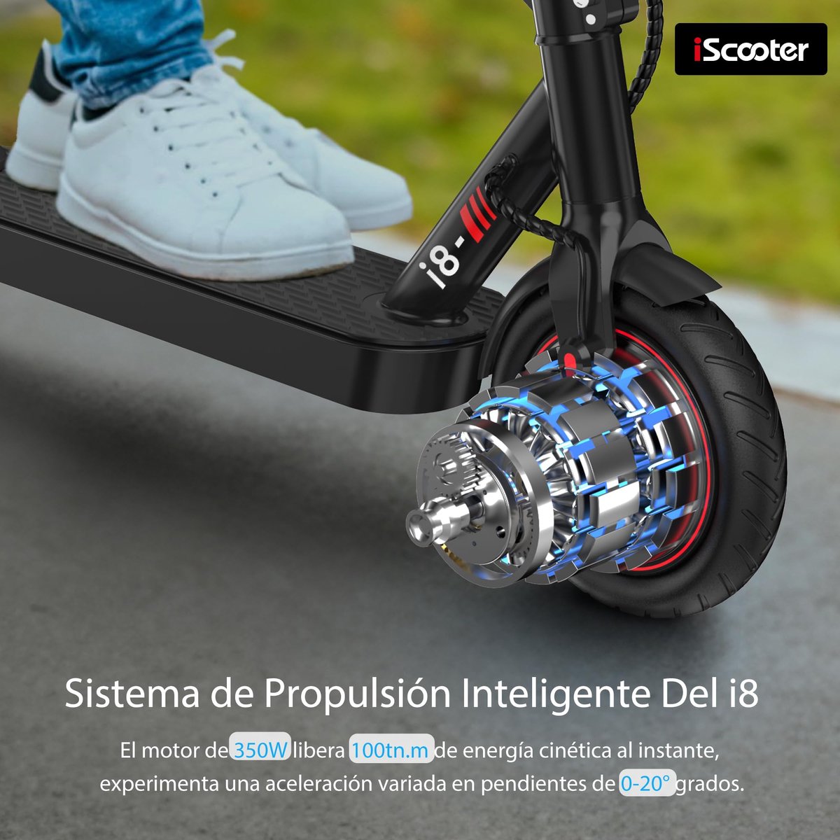 SnelShoppen - iScooter Elektrische Step Volwassenen 25 km/u, Inklapbaar, 187 WH Accu, 8,5 Inch, 120 kg Belastbaar, Dubbele Rem, 3 Snelheidsmodi