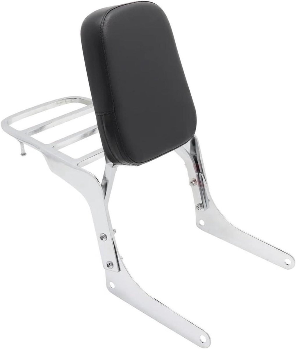 Motorfiets Rugleuning - Bagagerek Kussen - Comfortabel Rijden - Verstelbare Ondersteuning - 2.6 kg - Zilver