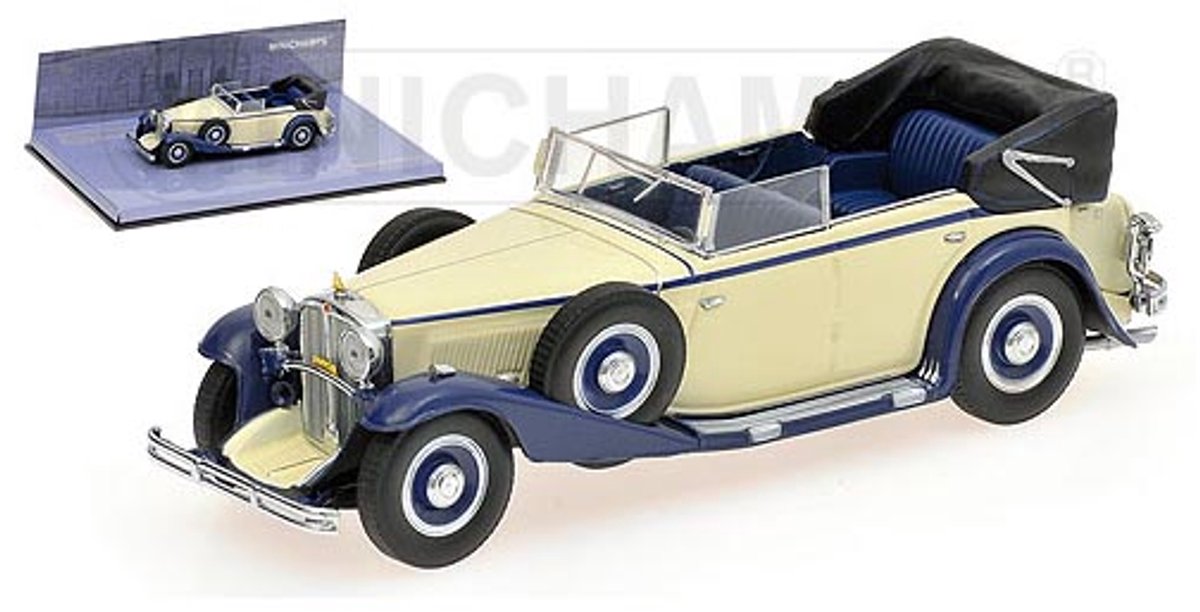 Modelauto MAYBACH ZEPPELIN - 1932 - WHITE/BLUE - Schaal 1:43