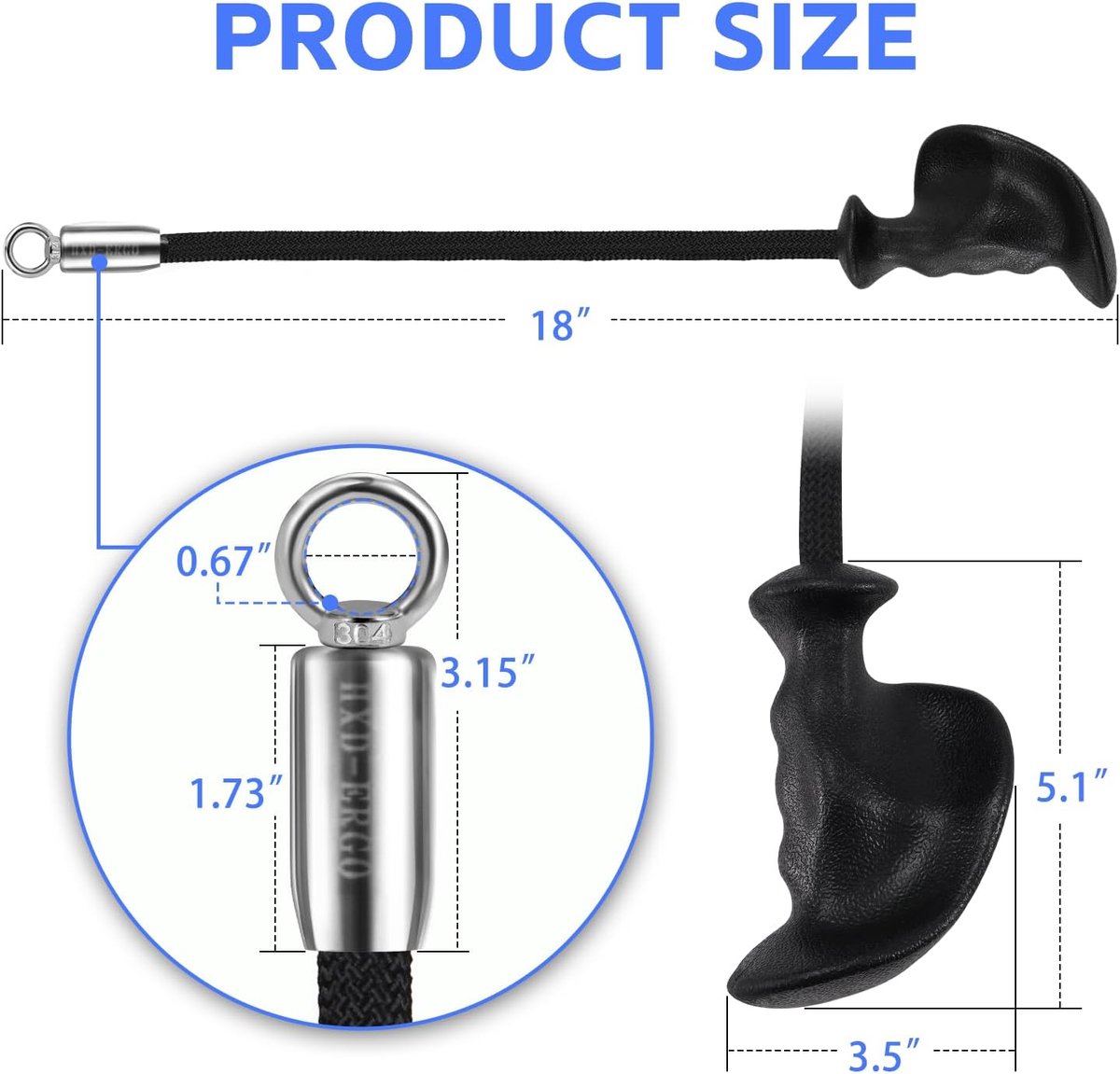 SnelShoppen - Tricep Rope met Ergonomische Handgrepen, 2Pcs Single End Rope Kabel Accessoire voor Triceps en Biceps, Antislip en Zweetbestendig, Fitne