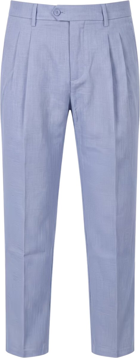 Currero Pantalon Heren Chino Regular Fit Golfbroek Nette Broek Elastische Tailleband Volwassenen Blauw