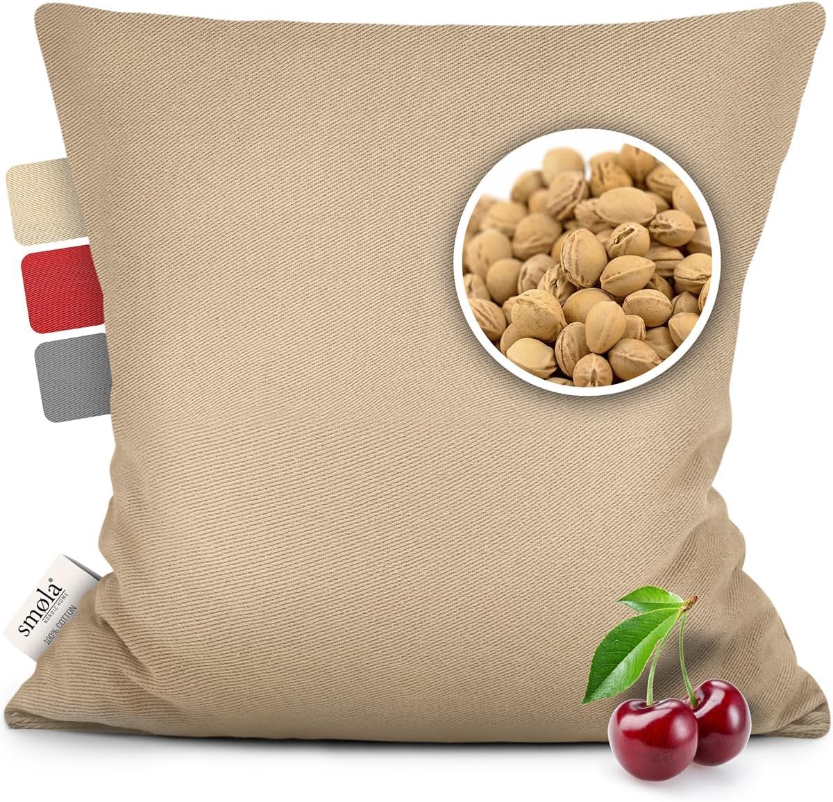 SnelShoppen - Cherry Stone Kussen voor Magnetron, 24x25 cm Warmtekussen van 100% Katoen, 750 g, Natuurlijke Kersenpitten, Heet Waterkruik voor Kindere