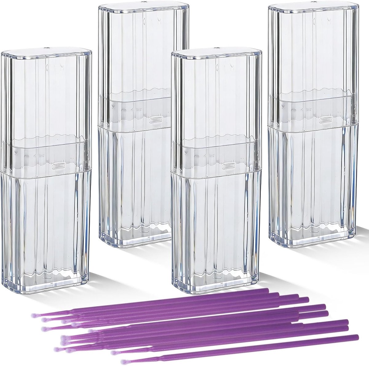SnelShoppen - 4 Stuks Cotton Swab Holders voor Reizen, Draagbare Mini Dispenser, Duidelijke Opbergdoos met Stofdicht Deksel voor Wattenstaafjes, Tande