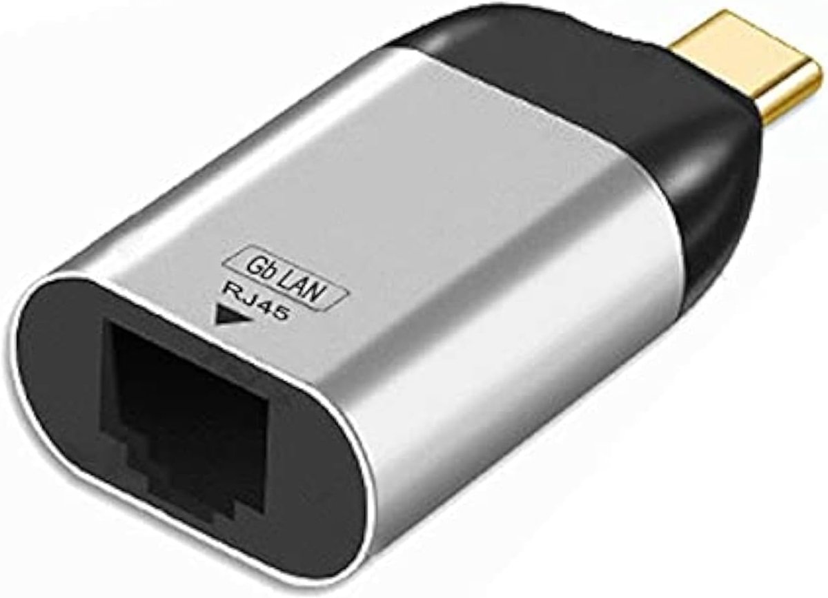 SnelShoppen - USB C naar Ethernet Adapter - Gigabit Ethernet LAN Adapter voor Laptops - USB Type C USB 3.1 - 1000Mbps - Energiezuinig - IPv4/IPv6 Onde