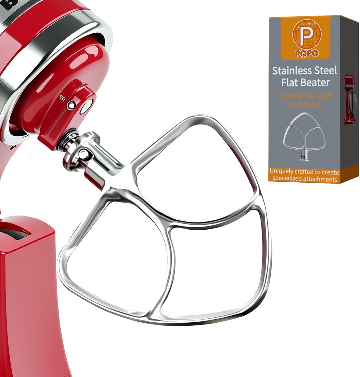SnelShoppen - RVS Deeghaak en Platte Klopper - Geschikt voor Keuken Mixer 4.5-5QT - Duurzaam en Universieel - Perfect voor Bakken en Koken