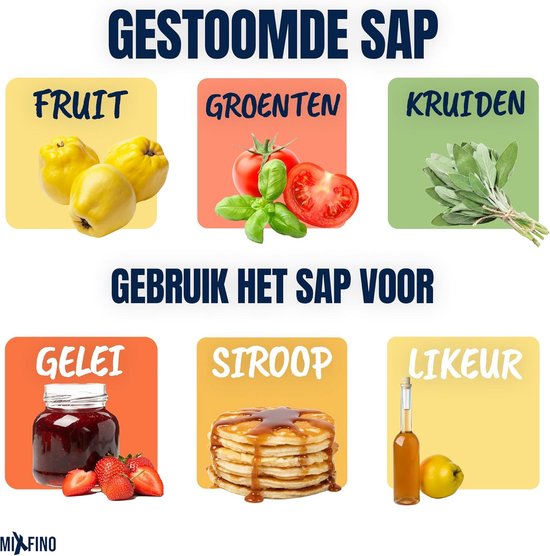Stoomontsapper voor Thermomix TM6 TM5 TM31 & Friend - Opzetstuk voor TM6 TM5 TM31 & Friend - voedselveilig PP en siliconen - tot 2 kg fruit tot sap & gelei - incl. recepten-e-book — afbeelding 5