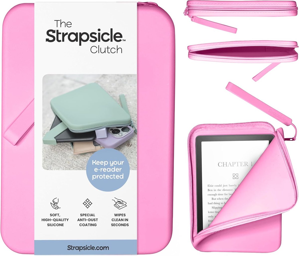 SnelShoppen - Silicone Clutch voor E-Readers en Smartphones - Multifunctionele Tas voor 6" Kindles, Kobos, Nook, iPad Mini 6 - Anti-Dust, Zacht Materi