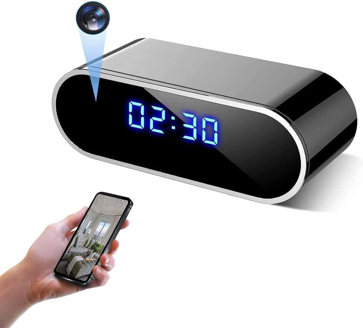 SnelShoppen - Mini DV Wekker 4K Spionagecamera - 1080P HD WiFi met Nachtzicht, Bewegingsdetectie, Verborgen Beveiligingscamera voor Thuis en Kantoorbe