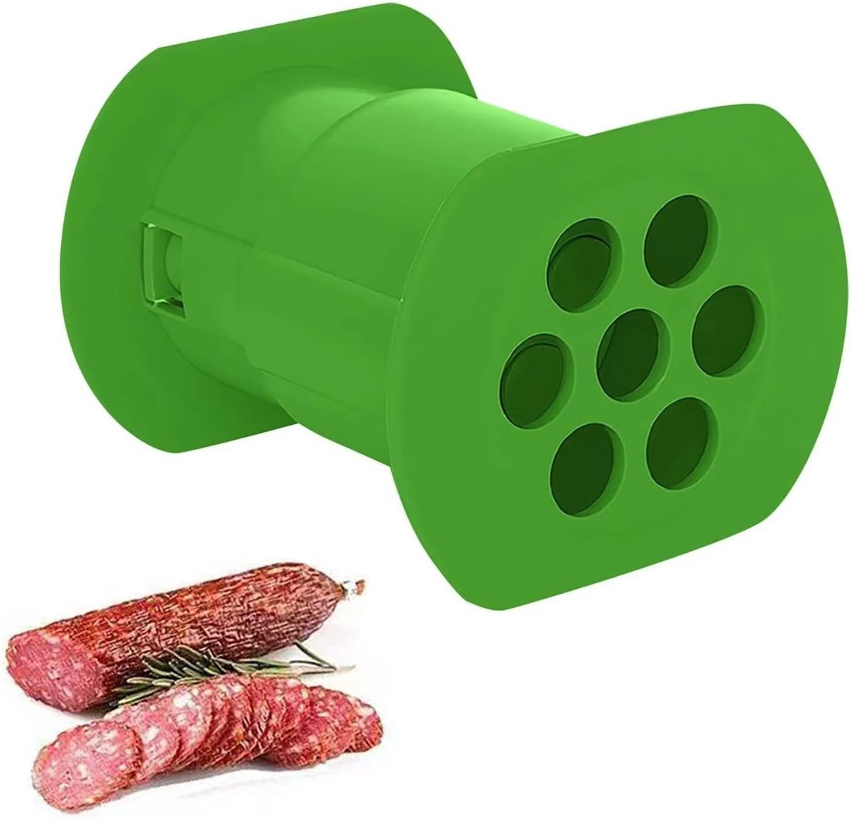 Vleesreepjespers - 7-reepjes hotdogmaker, Cevapcici worstvuller - Keukengadget voor vleesverwerking - groen