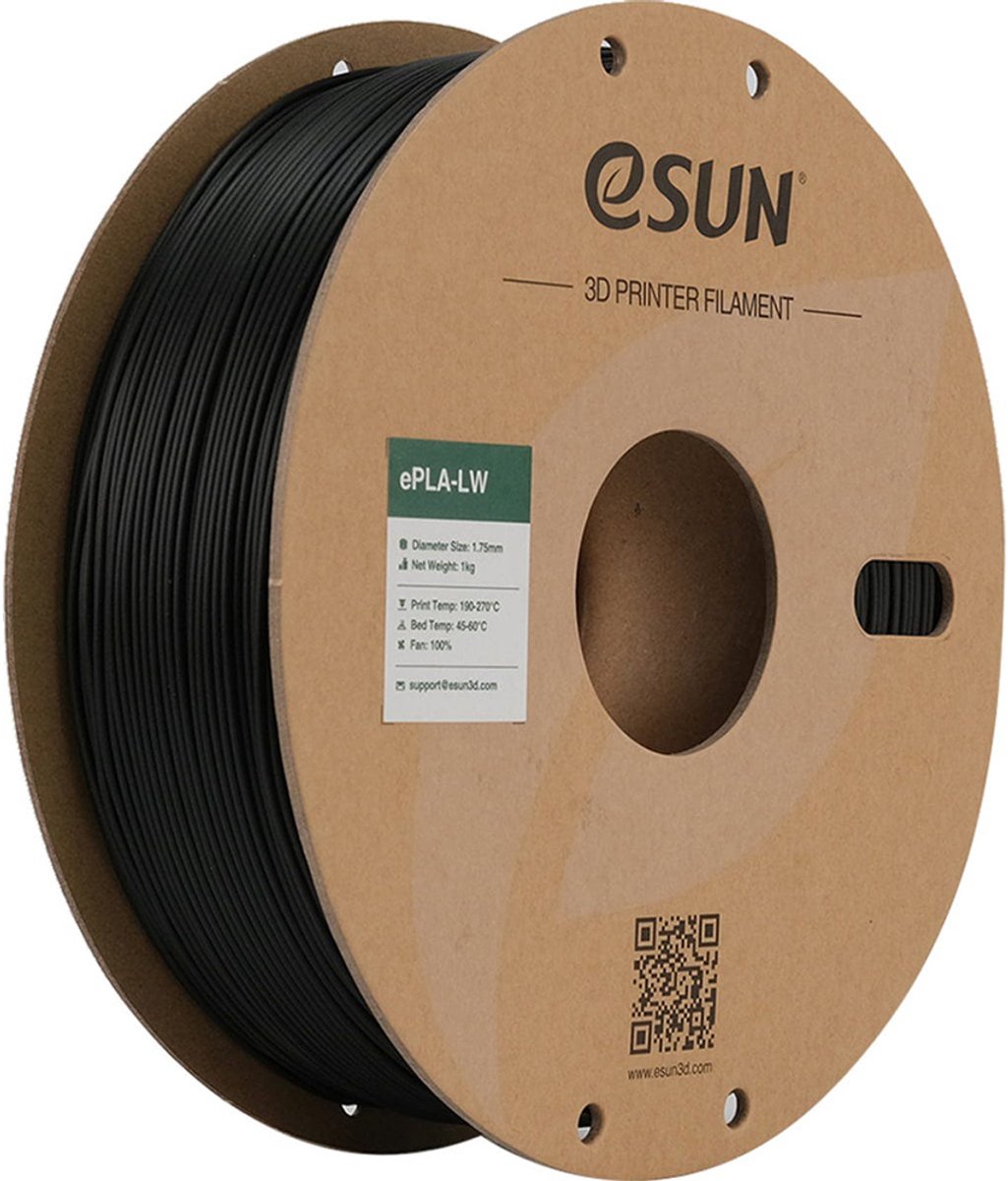 eSUN PLA-LW Zwart / Black - 1 kg - 1.75 mm - 3D printer en 3D pen filament