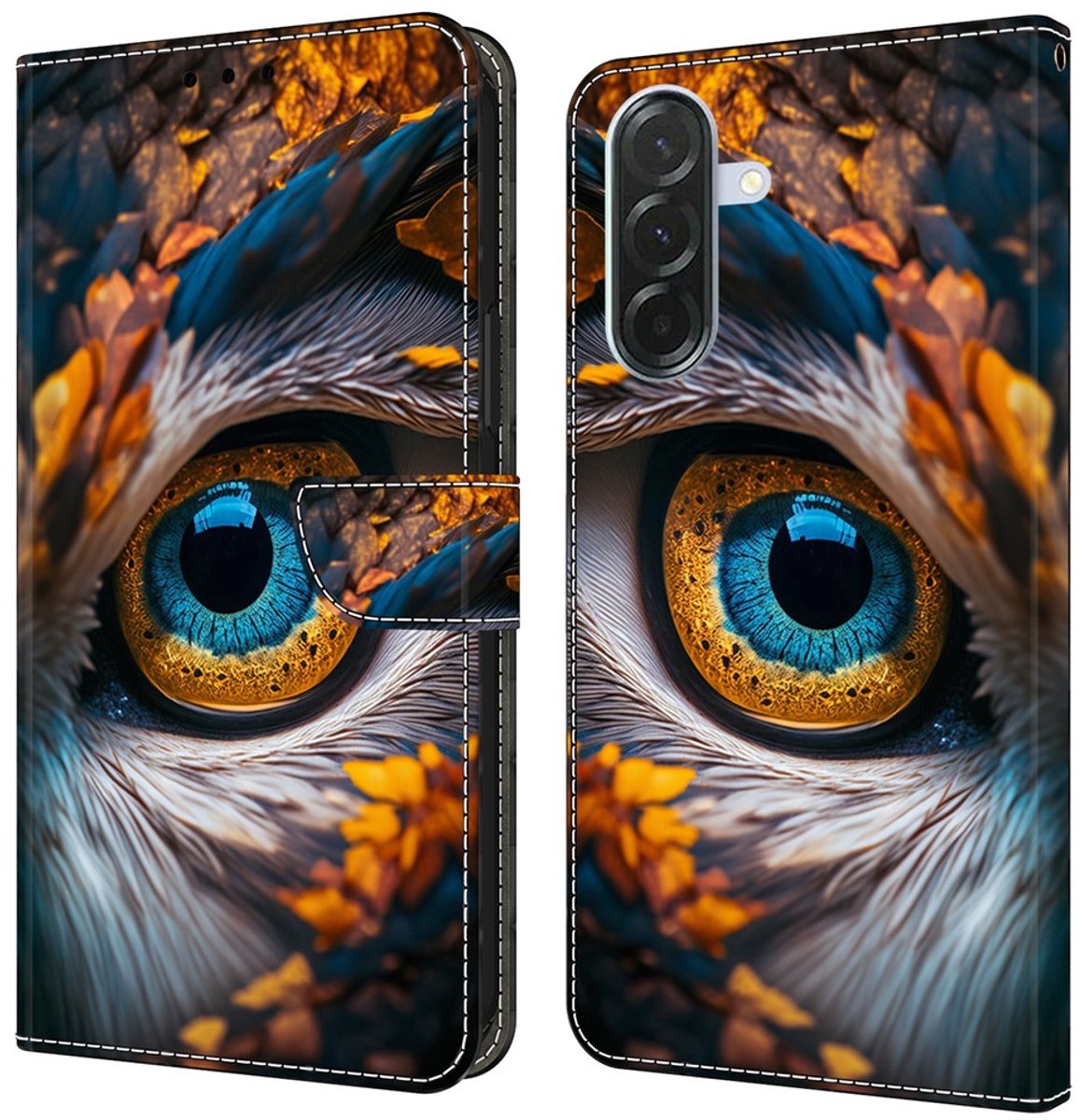 Blauw oog - book case hoesje - telefoonhoesje geschikt voor Samsung Galaxy A27 / A37 / A36 / A56