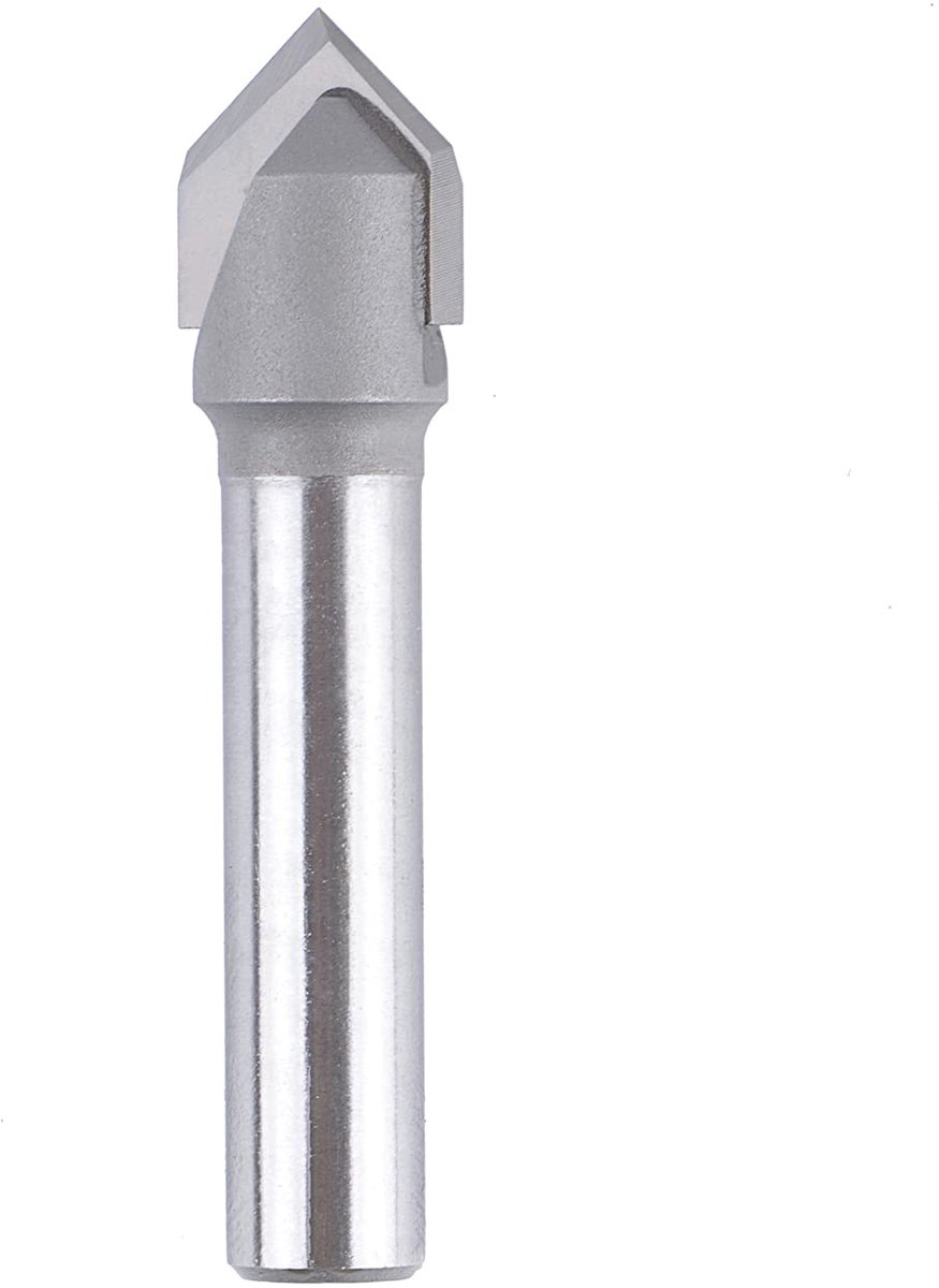 SnelShoppen - V-groeffrezer 8mm schacht 90 graden engraving chisel CNC frezer 12mm snijdiameter VHM 2 snijkanten houtbewerking voor routeren van V-gro
