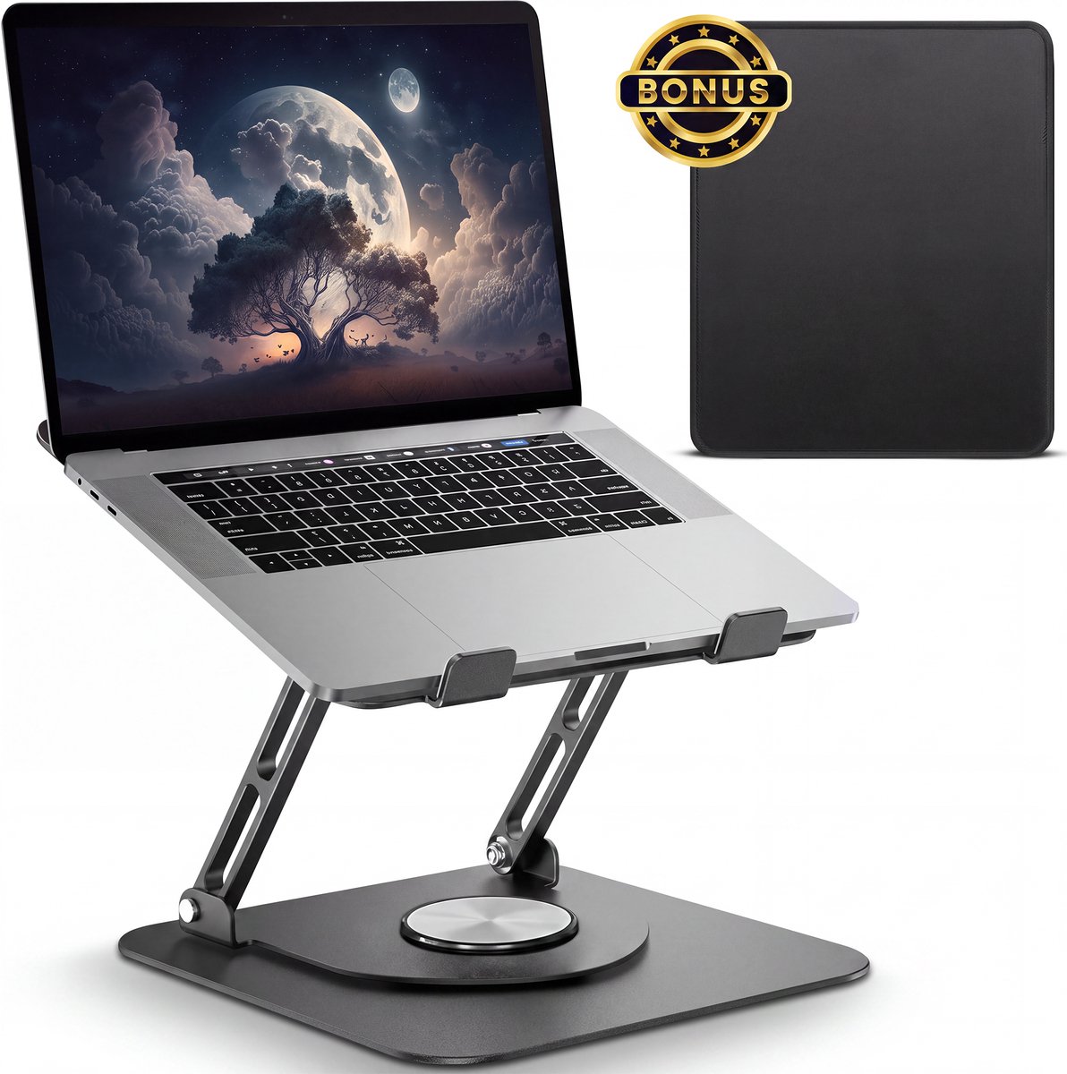 Villux Laptop Standaard Ergonomisch - Laptop Standaard Verstelbaar - Laptophouder - Laptopstandaard - Laptop Verhoger - Laptop Standaard Opvouwbaar - Inclusief Ebook - Inclusief Muismat