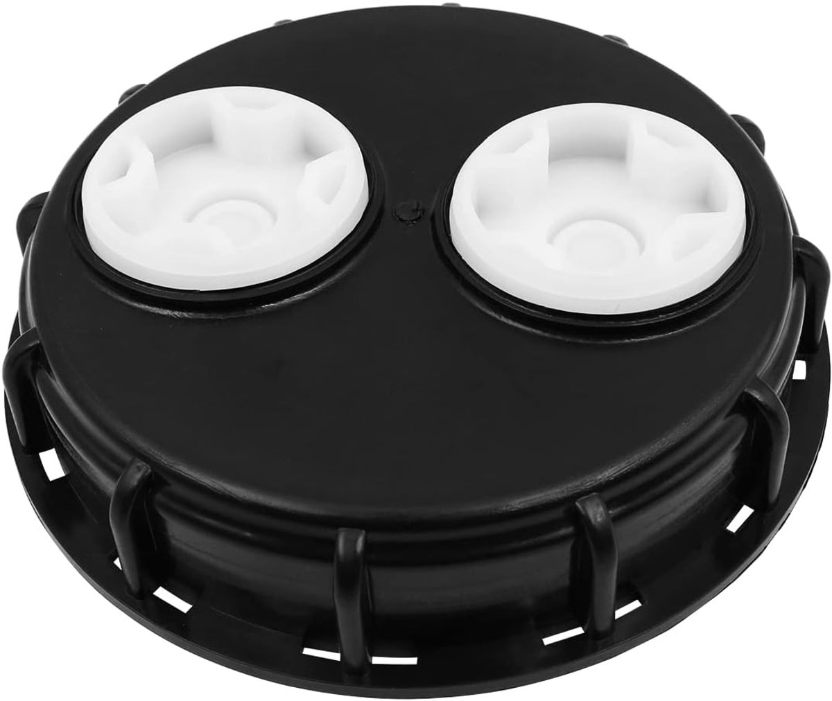 SnelShoppen - IBC Tank Deksel 6.5" met Ventilatiegaten - Hoge Chemische Bestendigheid, Dubbele Ventilatie, Sluitring, Zwart