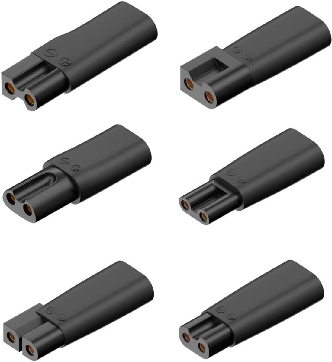 SnelShoppen - USB C naar DC 5V 2Pin 1.8mm 2.35mm Oplaadadapter Set voor Elektrische Haartrimmers, Baardtrimmers, Scheerapparaten, 6 Stuks Milieuvriend