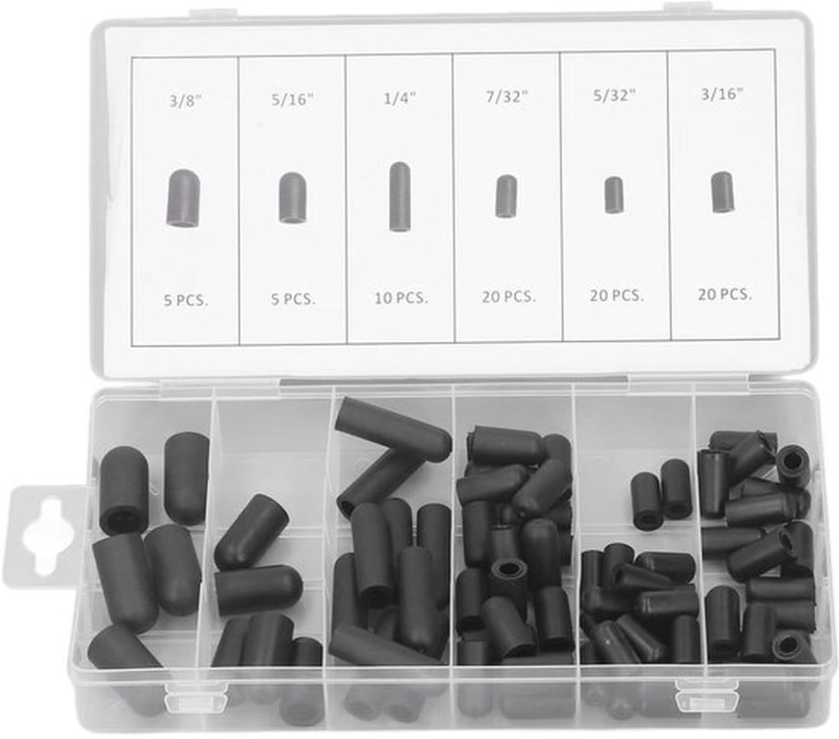 Stofzuiger Hoed Assortiment - 80 Stuks Rubber - Hittebestendig - Vacuüm Doppen - Lekpreventie - Flexibel en Duurzaam - Vacuümpluggen