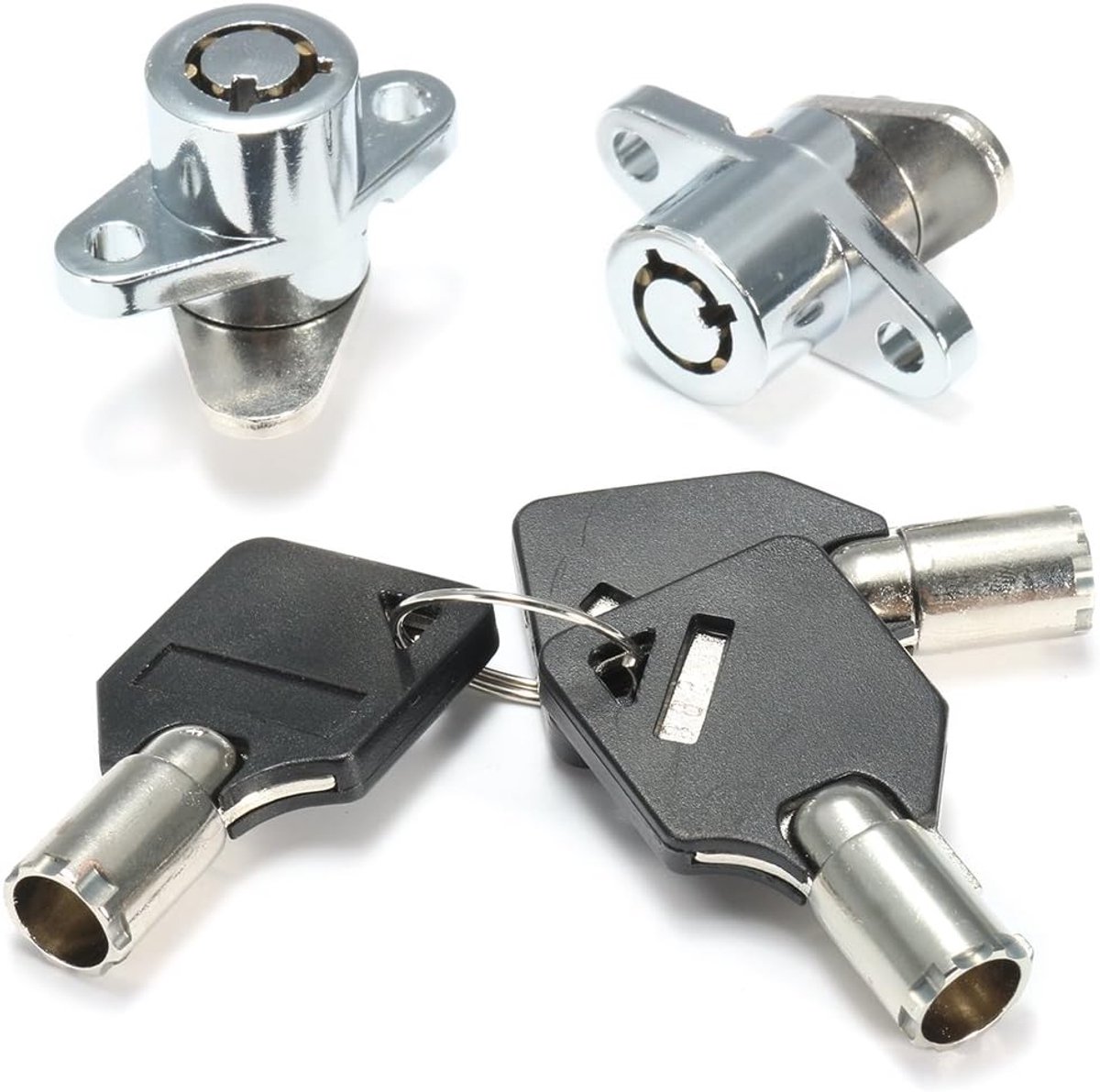 SnelShoppen - Hard Saddle Bag Lock Set voor Touring Motoren - Stalen Beveiliging - Chrome - Eenvoudige Installatie - Veiligheid voor Harley Davidson