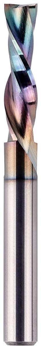 SnelShoppen - Spiral Groove Cutter 6 mm Schacht, Downcut, 24 mm Snijlengte, VHM Frees Cutter met SPE-X Coating, 2 Snijkanten, Houtbewerking, CNC Freze