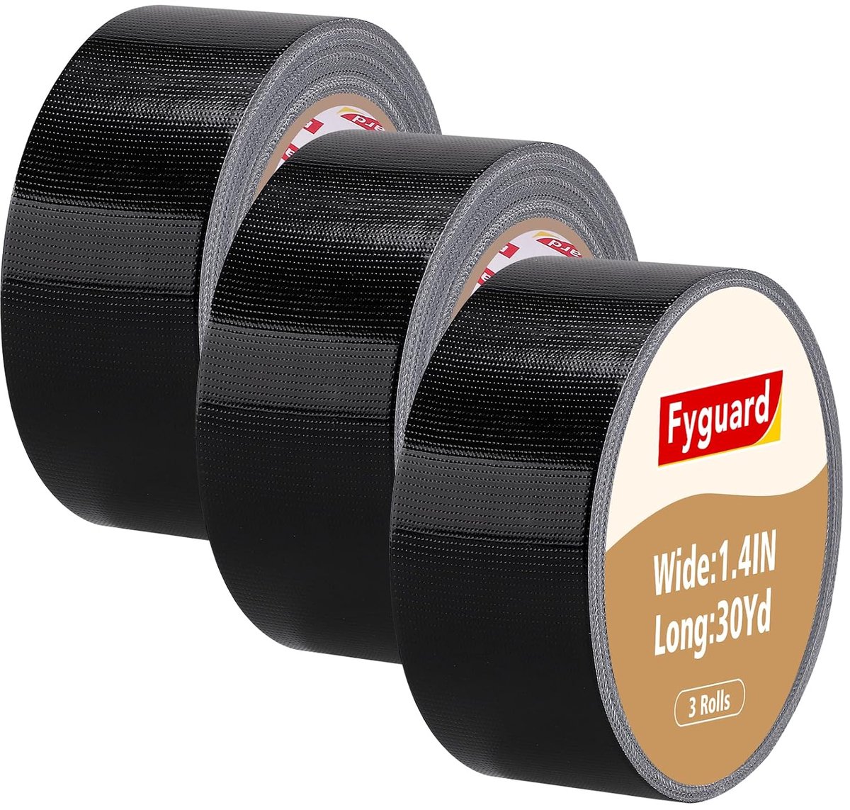 SnelShoppen - 3 Rollen Zwart Tissue Tape 28m x 36mm - Sterke Plakband - 210 μm Waterdicht voor Binnen en Buiten - Geen Resten