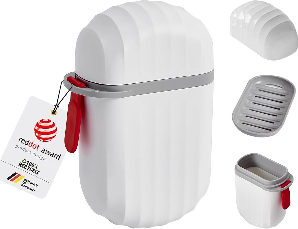 SnelShoppen - Reis Zeepdoos met Afvoerbakje, Lekvrije Draagbare Zeepdoos met Uitneembare Lekbak en Handgreep, Compact en Lichtgewicht voor Camping, Sp