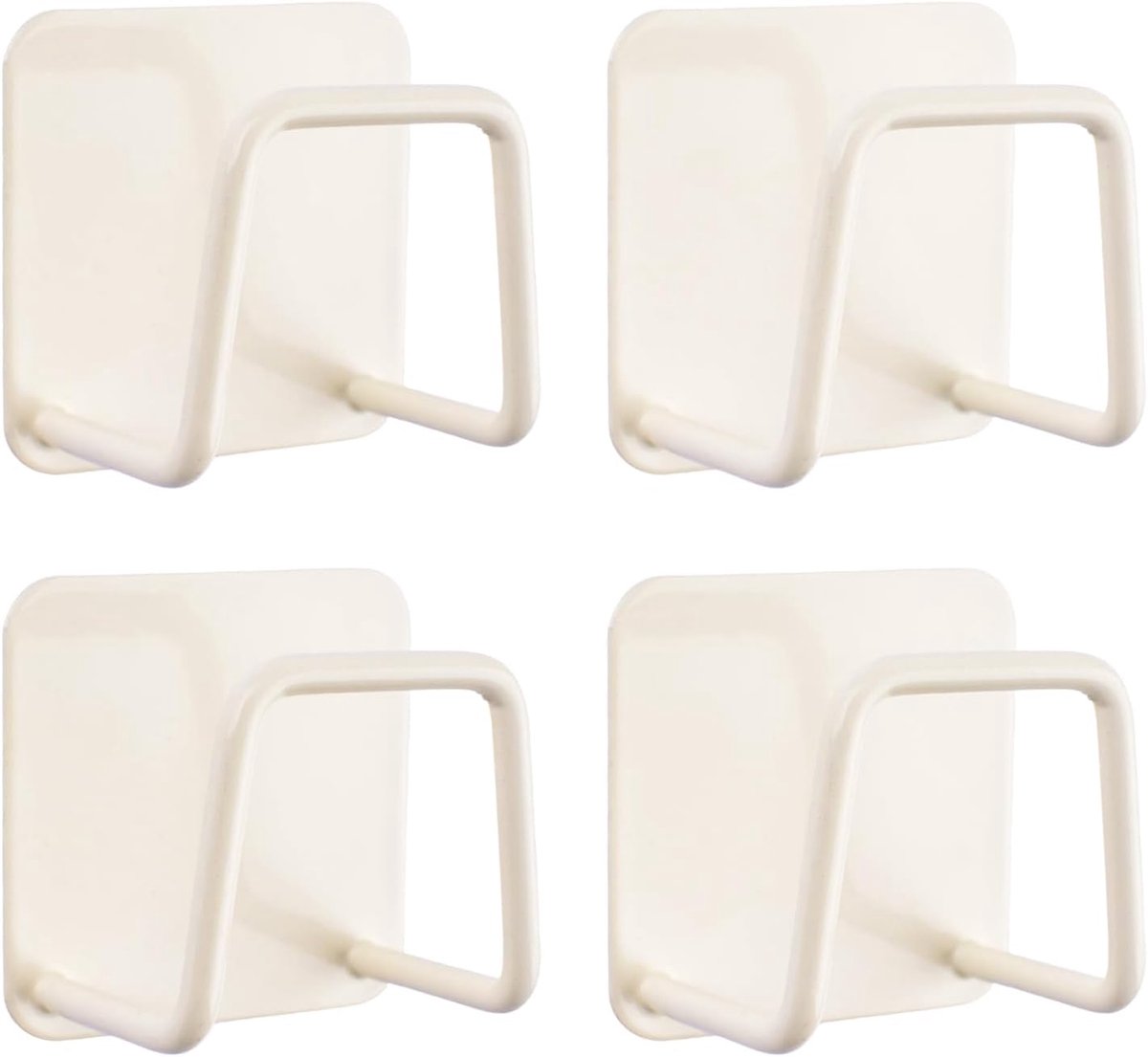 SnelShoppen - Zelfklevende Sponshouder 4 Stuks RVS Sponge Rack voor Keuken - Roestvrij, Waterdicht, Sneldrogend, Wit - Ideaal voor Afwas en Zeep