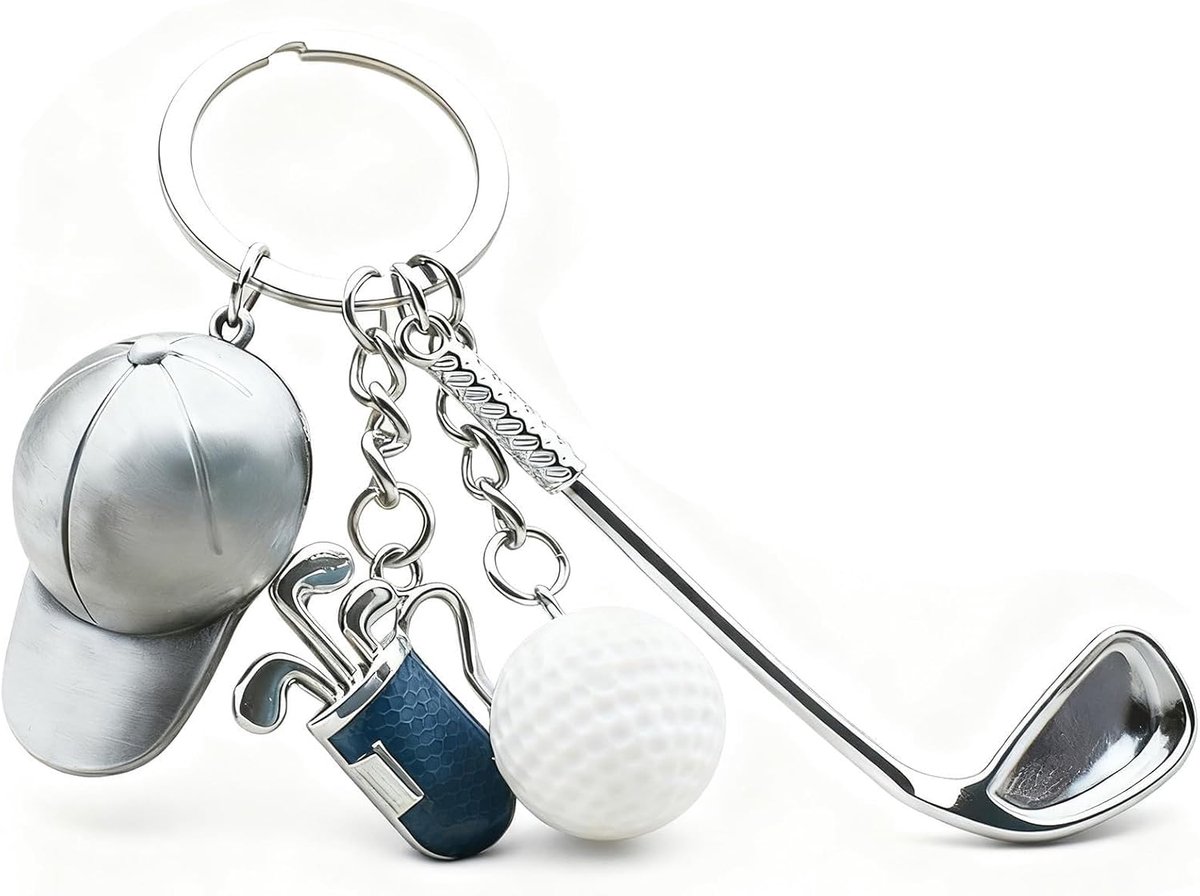 SnelShoppen - Golf Sleutelhanger, Sportieve Sleutelhanger voor Golfballen, Unieke Golf Cadeaus voor Mannen en Vrouwen, Duurzaam Zinklegering, Perfect